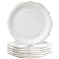 thumbnail image 1 of Set Of 6 Porcelain Dinner Plate 10.5'' White Dinner Dish Embossed Printing Dinnerware Plate For Dinner Restaurant Family Party And Kitchen Microwave Dishwasher, 1 of 9