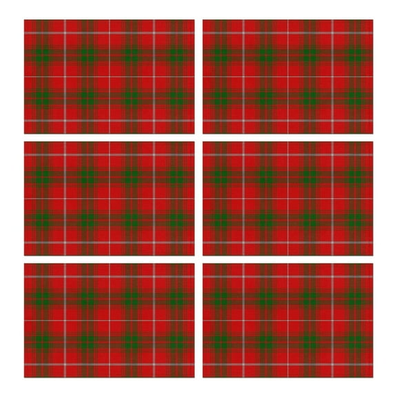 Set of 6 Premium Checkered Placemats Machine Washable Durable Linen Table Mats Heat Resistant Wrinkle Free High End Plaid Place Mats for Dining Table Kitchen