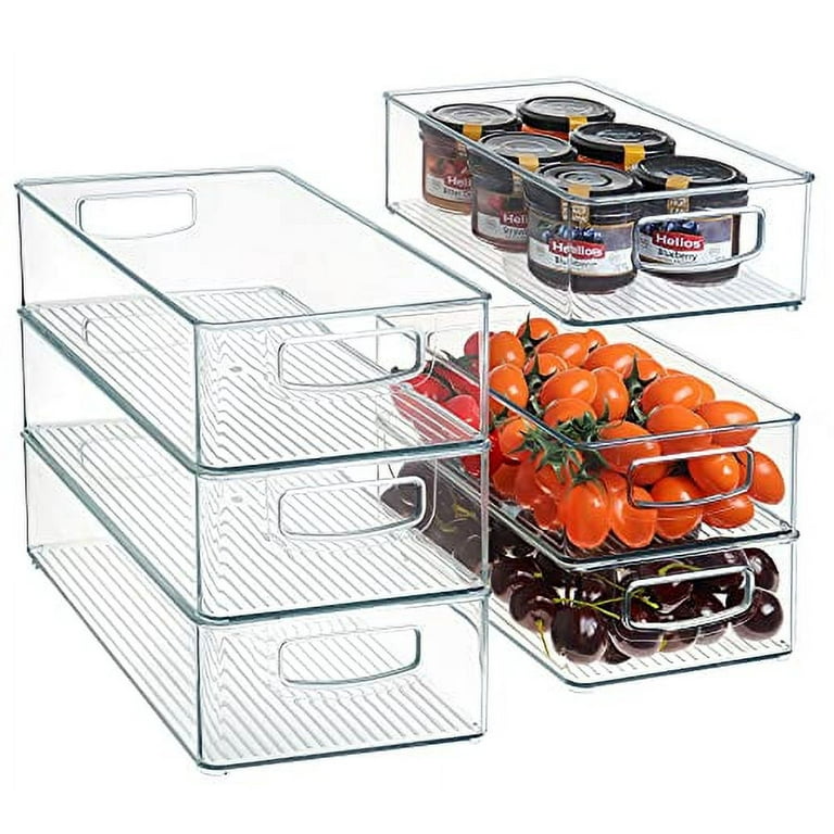 2 Pack Food Storage Organizer Bins Clear Plastic Storage Bins for Pantry  Kitchen Fridge Cabinet Organization Storage Holder Box - AliExpress