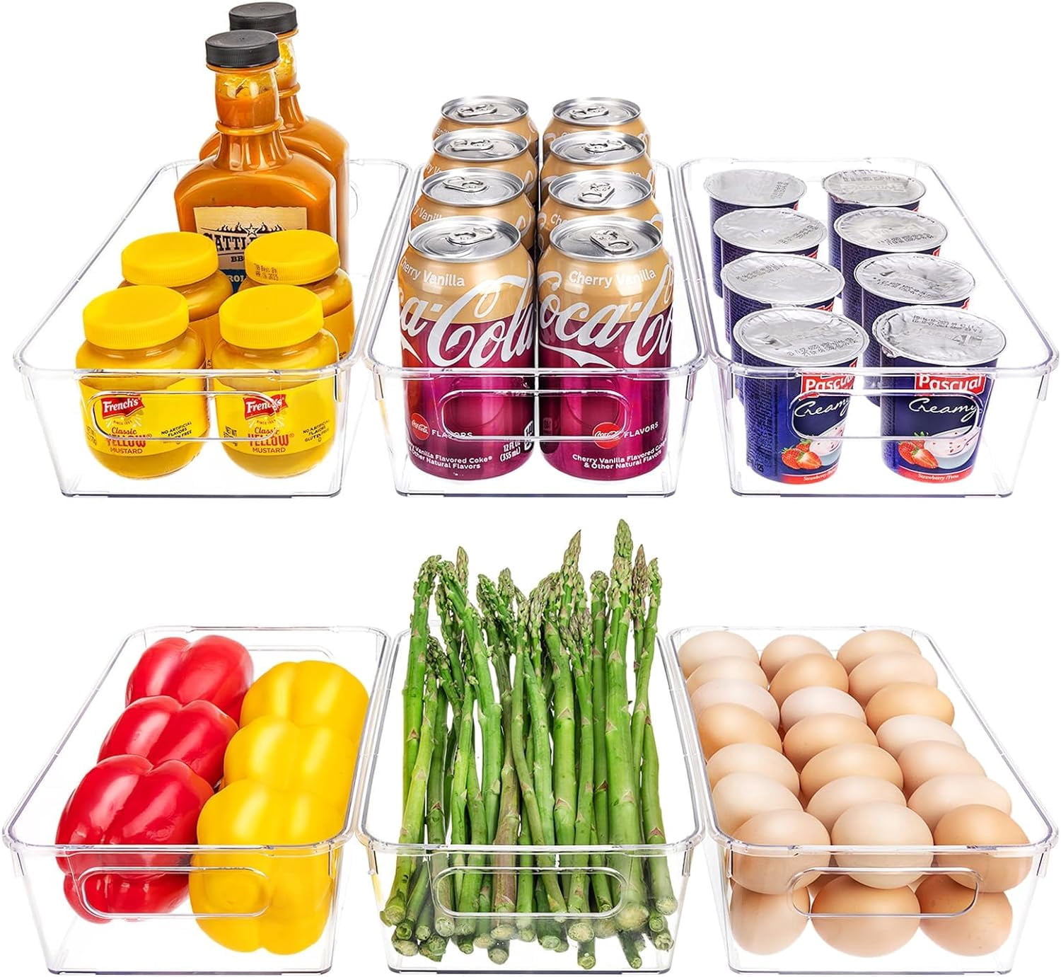 Set of 6 Refrigerator Organizer Bins, Pantry Organization and Storage ...