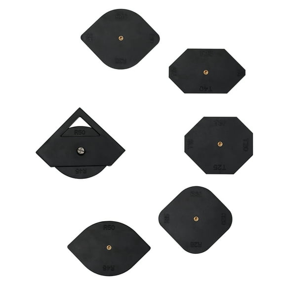 Set of 6 Router Template Corner Jig Template for Router/Trimmer R5 R10 R15 R20 R25 R30 R35 R40 R45 R50, T5 T10 T15 T20 T25 T30 T35 T40 Half Round Corner Radius Quick-Jig