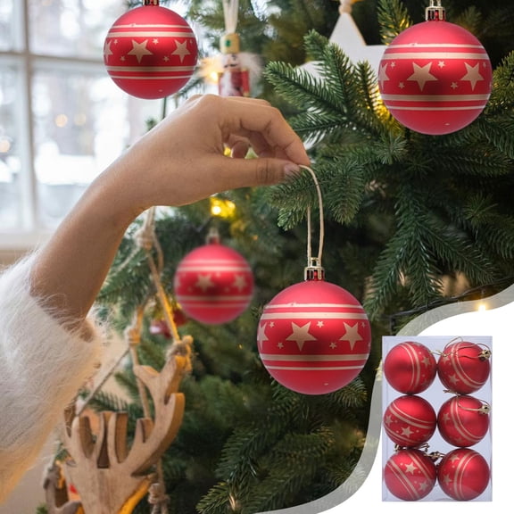 Set of 6 Shatterproof Christmas Ball Ornaments Made from ABS Plastic, Decorative Balls for Christmas Tree and Party Decor, Suitable for Various Holiday Occasions