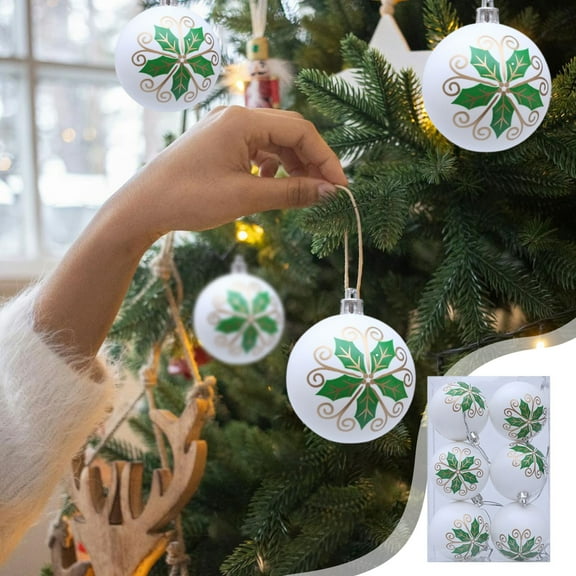 Set of 6 Shatterproof Christmas Ball Ornaments Made from ABS Plastic, Decorative Balls for Christmas Tree and Party Decor, Suitable for Various Holiday Occasions