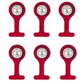 thumbnail image 1 of Set of 6 Silicone Nurse Watch W/Pin/Clip, Infection Control Design, Health Care, Nurse, Doctor, Paramedic, Nursing Student, Medical Brooch Fob Watch (Red), 1 of 1
