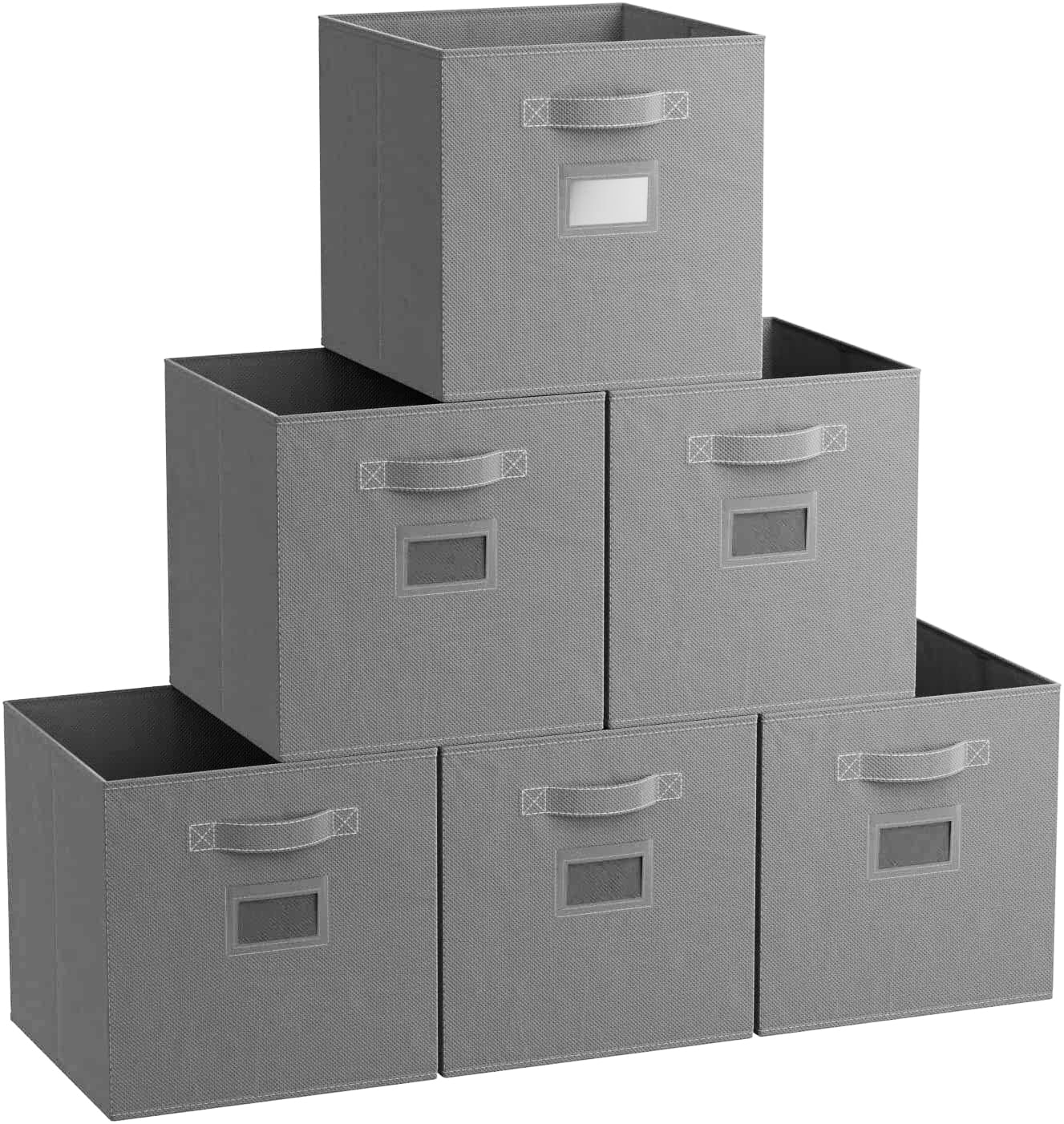 Set of 6 Storage Cubes, Foldable Fabric Cube Storage Bins with 10