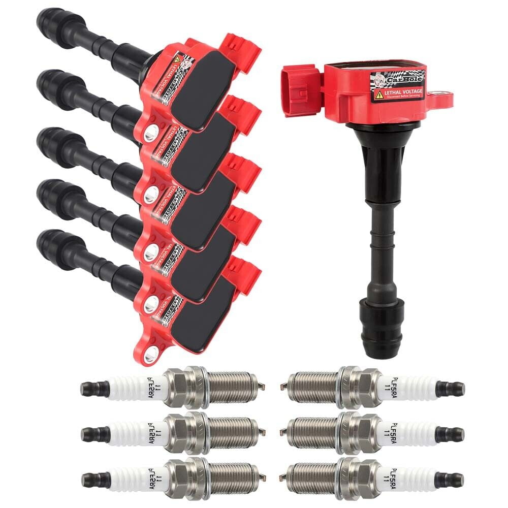 Set of 6 UF349 Ignition Coils Pack and Spark Plugs for Infiniti Nissan Altima Frontier Maxima