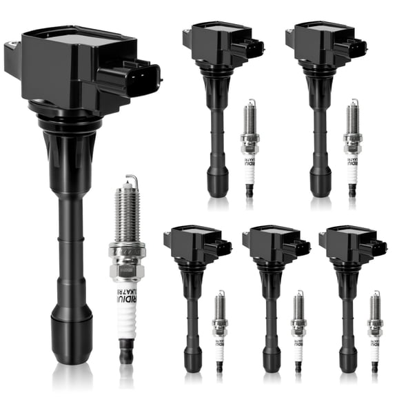 Set of 6 UF550 Ignition Coil Pack & Iridium Spark Plugs 3.5L V6 Compatible with Nissan Murano Maxima Altima Pathfinder Quest 350Z/Infiniti G35 EX35 JX35 QX60 Q50 Q70 M35 M35h FX35, Replaces# C1670