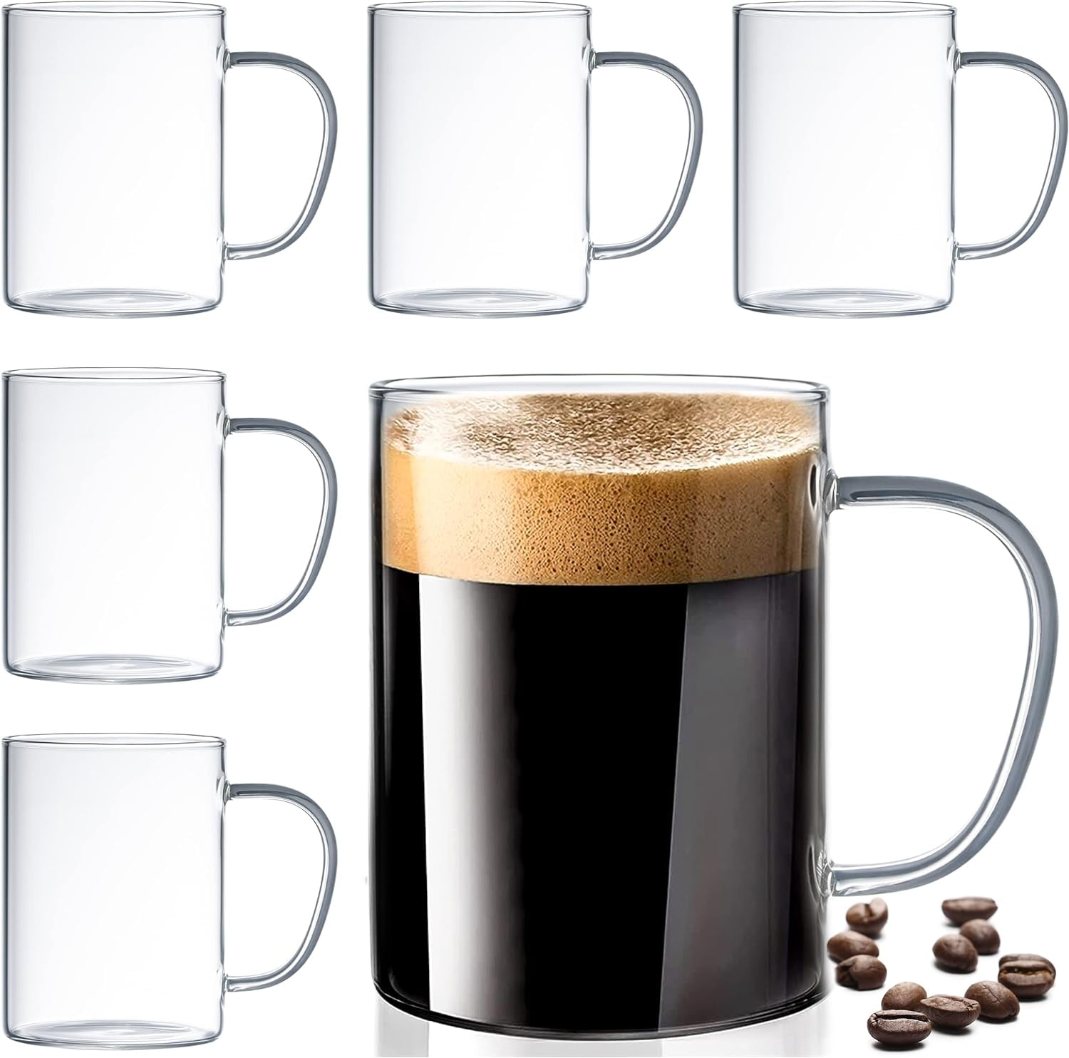A closer look at Durable Glass Coffee Mugs For Lattes