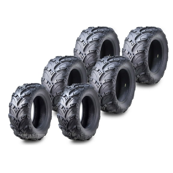 Set 6 WANDA ATV UTV Tires (2) 26x8-14 front & (4) 26x10-14 Rear 6PR Mud Sling