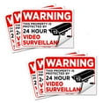 thumbnail image 1 of (Set of 6) Warning - 24 HR Video Surveillance Sticker- 3" x 4" - Durable Self Adhesive 4 Mil Vinyl - Laminated - Fade & Scratch Resistant – Waterproof – No Trespassing Private Property Security Sign, 1 of 7