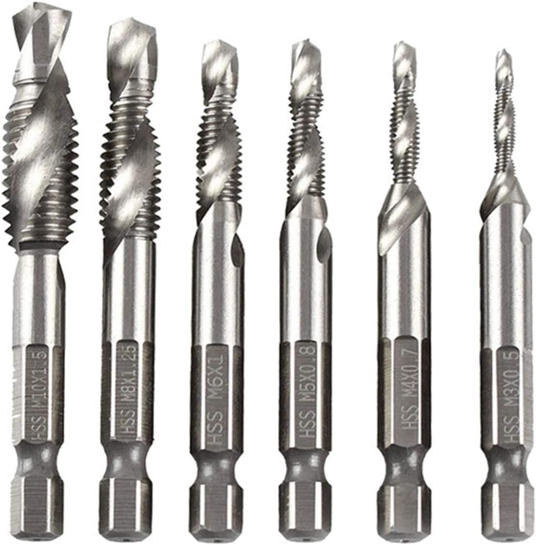 Set of 6 multipurpose drill bits Diameter 3, 4, 5, 6, 8.10 mm For