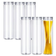 FEOOWV Clear Plastic Salt Food Storage Jar 6 Count