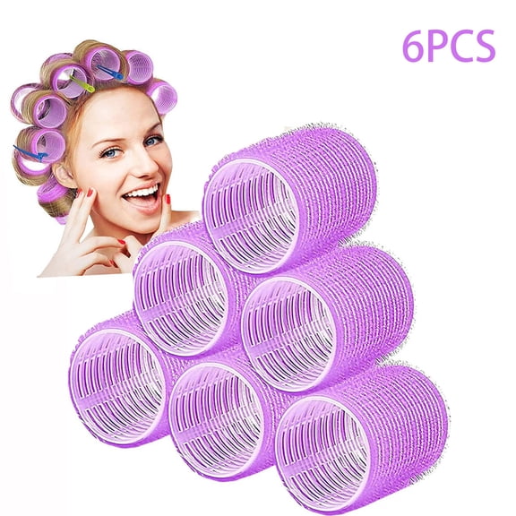 Set of 6Pcs Medium Size Self Grip Pro Salon Hairdressing Curlers Rollers,Clips for Long Medium Thick Hair Volume Large For Long Hair Natural Effect No Heat(Random Color)3.6*6.2cm*1.73*2.4inch