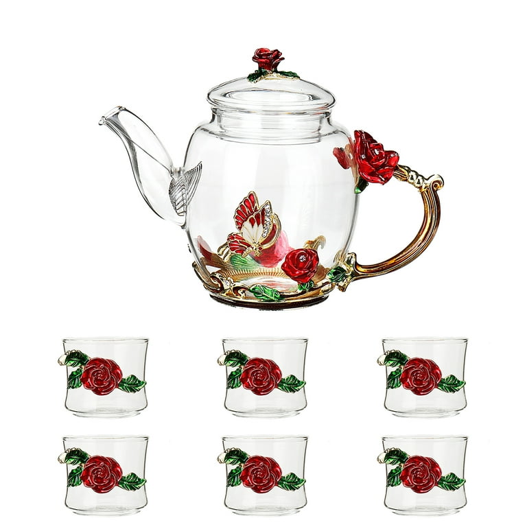 Handmade Glass Teapot Glass Teapot Electric Ceramic Stove Kung Fu Tea Set  Teapot Steaming Teapot Kettle Halloween Gift 
