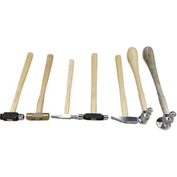 Set of 7 Jewelry Hammers including 2 Chasing, 2 Ballpeen, 1 Mini Brass and 2 Watch Hammer, ideal jewelry making hammers for metal smithing, Essential craftsmanship and jewelers tools$$Art & Craft