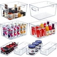 thumbnail image 1 of Set of 8 Clear Plastic Storage Bins, 4 Large and 4 Small Stackable Storage Containers for Pantry Organization and Kitchen Storage Bins,Home Edit and Cabinet Organizers, 1 of 8