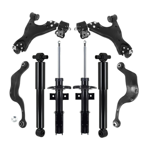 Set of 8 Front Lower Control Arm Ball Joint-Suspension Strut Assembly-Rear Upper Rearward Control Arm-Shock Absorber For 2009-2012 Chevrolet Traverse Monotube Performance Upgrade