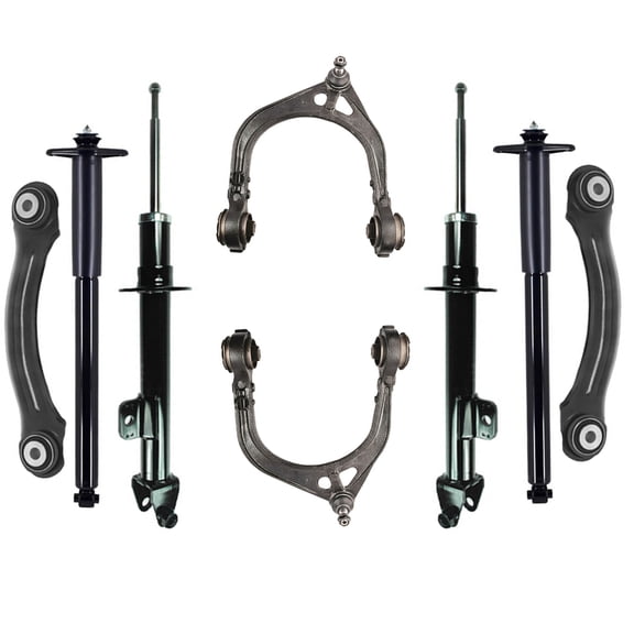 Set of 8 Front Upper Control Arm Ball Joint-Suspension Strut Assembly-Rear Upper Forward Control Arm-Complete Shock Absorber Kit For 2005-2008 Dodge Magnum