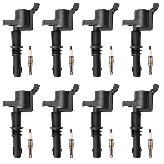 ISA 8 Ignition Coil Pack and Iridium Spark Plug Set 2005-2008 For Ford Expedition Explorer F150 F250 F350 F450 F550 Super Duty Navigator Mark 5.4L 4.6L Replacement for DG511 SP515 SP546