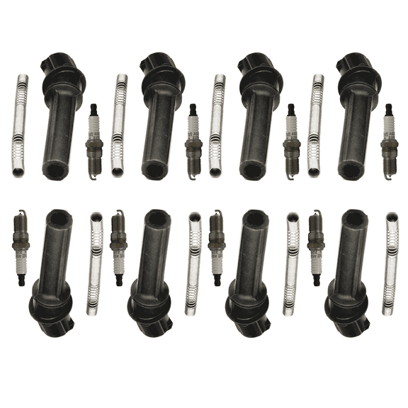 Set of 8 ISA Ignition Coil Boots and 8 Motorcraft Spark Plugs Compatible with 1997-2014 Ford E-150 E-250 Crown Victoria and Mercury Grand Marquis 4-Door Replacement for DG508