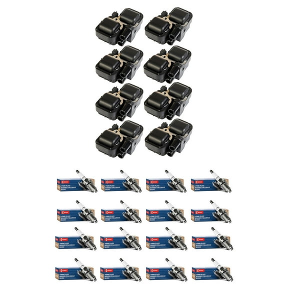 Set of 8 ISA Ignition Coils & 16 Denso Spark Plugs Compatible with 2001-2005 Mercedes-Benz C320 C240 & 1999-2005 Mercedes-Benz E320 ML320 Replacement for UF359