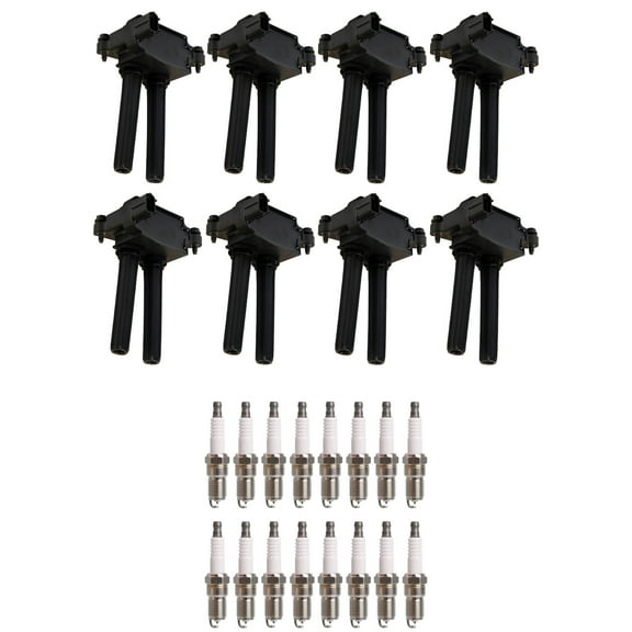 Set of 8 ISA Ignition Coils + 16 Spark Plugs Compatible with 2011-2015 Ram 1500 Laramie Extended Cab Pickup 4-Door 5.7L 345Cu. In. V8 Replacement for UF504