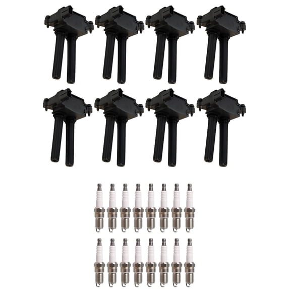 Set of 8 ISA Ignition Coils + 16 Spark Plugs Compatible with 2014-2015 Ram 2500 Laramie Extended Crew Cab Pickup 4-Door 6.4L 6424CC 392Cu. In. V8 Replacement for UF504