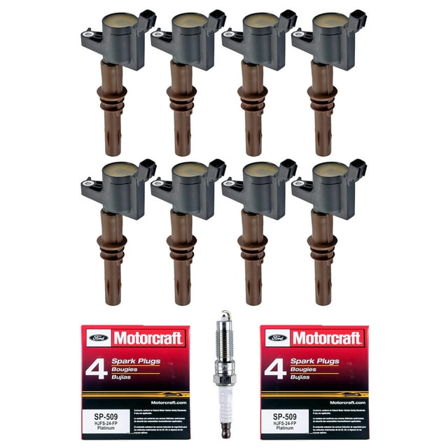 Set of 8 ISA Ignition Coils and 8 Motorcraft Spark Plugs for 20082010
