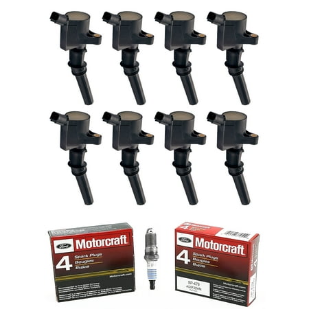 Set of 8 ISA Ignition Coils & 8 Motorcraft Spark Plugs Compatible with 1997-2016 Mercury Grand Marquis & Lincoln Town Car Navigator Replacement for FD503 SP479