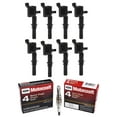 Set of 8 ISA Ignition Coils & 8 Motorcraft Spark Plugs Compatible with