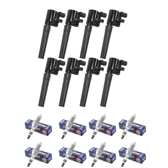 Set of 8 ISA Ignition Coils and 8 NGK Spark Plugs Compatible with 2002-2004 Lincoln LS Base Sedan 4-Door 3.9L 242Cu. In. V8 GAS DOHC  Replacement for FD506