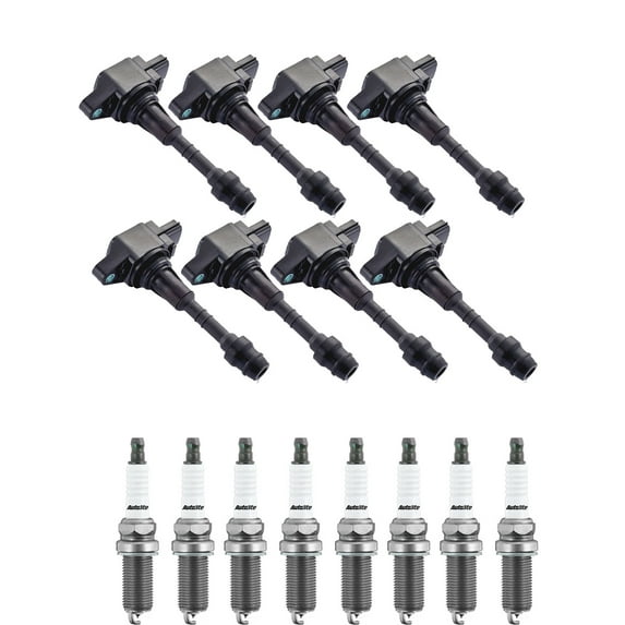Set of 8 ISA Igntion Coils and 8 Autolite Spark Plugs replace for 2011-2015 Nissan Armada SL Sport Utility 4-Door 5.6L 5552CC V8 FLEX DOHC Naturally Aspirated Compatible with UF551