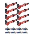 thumbnail image 1 of Set of 8 ISA Red Color Ignition Coils and 8 Denso Spark Plugs Compatible with 1999-2001 Jeep Grand Cherokee 4.7L 287Cu. In. V8 GAS SOHC Naturally Aspirated Replacement for UF270, 1 of 4