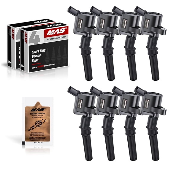 Set of 8 Ignition Coil DG508 & Iridium Spark Plug SP493 for Mercury Ford F150 E150 E250 Expedition Explorer Grand Marquis Crown Victoria 4.6L V8 & Free Anti-Seize Lubricant