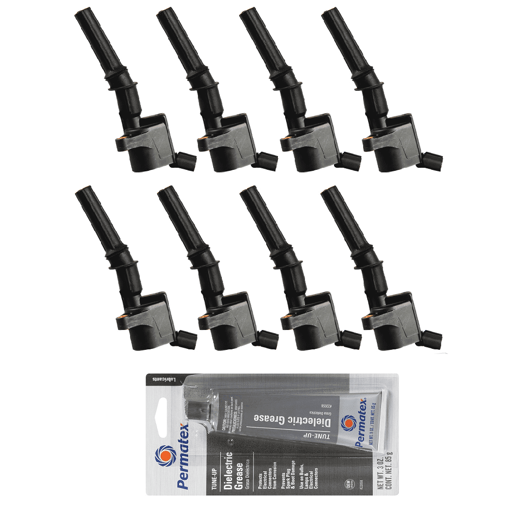 Set of 8 Ignition Coil and Permatex 22058 Dielectric TuneUp Grease for