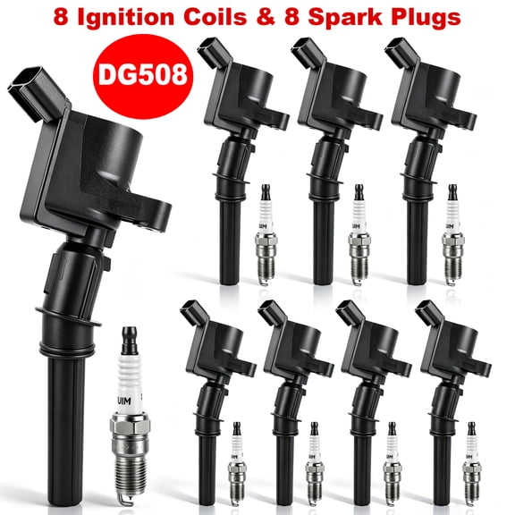 Set of 8 Ignition Coils Pack DG508 FD503 DG472 & 8 PCS Spark Plugs Compatible with Ford Mercury Lincoln F150 F250 F-350 Mustang Crown Victoria Expedition - 4.6L 5.4L V8