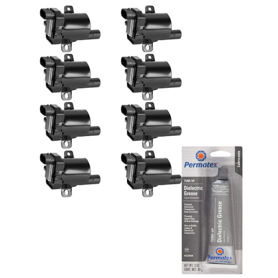 Set of 8 Ignition Coils and Permatex 22058 Dielectric Tune-Up Grease Compatible with 2000-2006 Chevrolet Suburban 1500 5.3L V8 Replacement for UF262 C1251