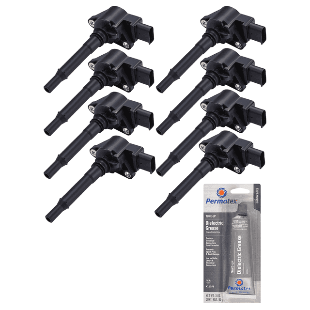 Set of 8 Ignition Coils and Permatex 22058 Dielectric TuneUp Grease Compatible with 20122013