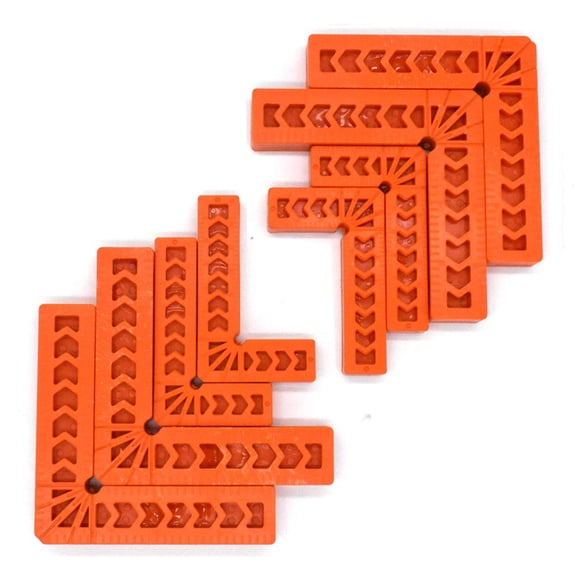 Set of 8 Positioning Squares, Woodworking Tool, Positioning Metric Marking Gauge, 90 Degree Corner Clamp Angle Ruler, Carpentry Squares for Picture Frames, Boxes, Cabinets or Drawers