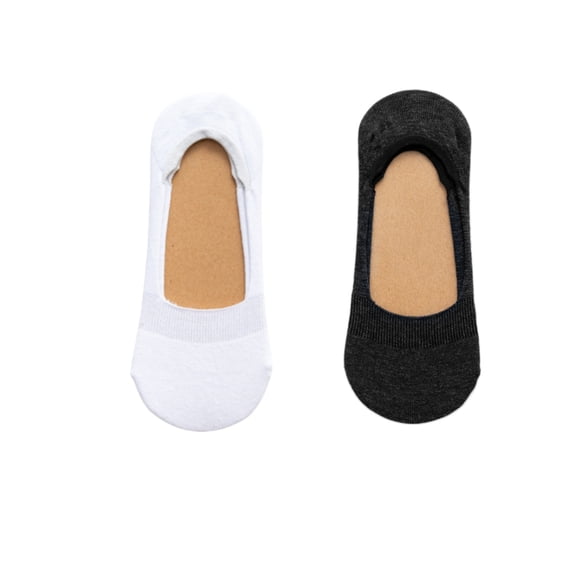 Set of 8 Premium No Show Non Slip Cotton Invisible Liner Socks | Black and White