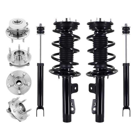 Set 8 Quick Complete Strut-Wheel Hub Bearing-Shock For 2010 2011 Ford Taurus AWD