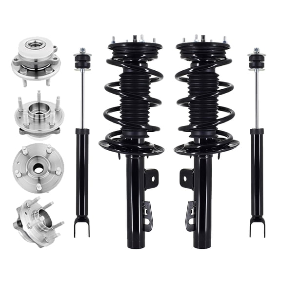 Set 8 Quick Complete Strut-Wheel Hub Bearing-Shock For 2010 2011 Ford Taurus FWD