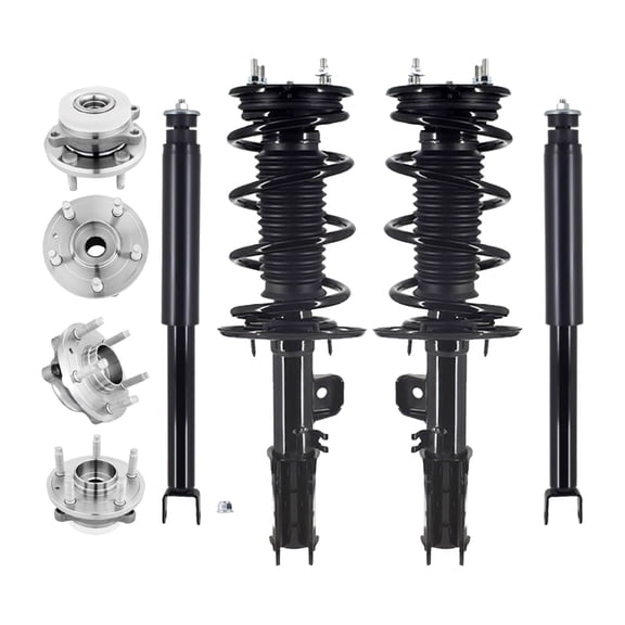 Set 8 Quick Complete Strut-Wheel Hub Bearing-Shock For 2013-2017 Ford Taurus FWD