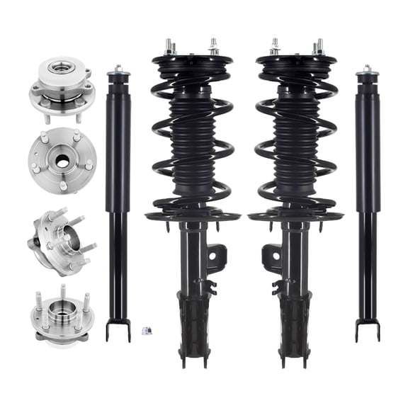 Set 8 Quick Complete Strut-Wheel Hub Bearing-Shock For 2013-2018 Ford Taurus V6