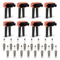 thumbnail image 1 of Set of 8 Red ISA Ignition Coils and 16 Iridium Spark Plugs Compatible with 2006-2009 Dodge Ram 1500 2500 3500 Truck V8 5.7L 2006-2015 Jeep Grand Cherokee V8 5.7L Replacement for UF504, 1 of 6