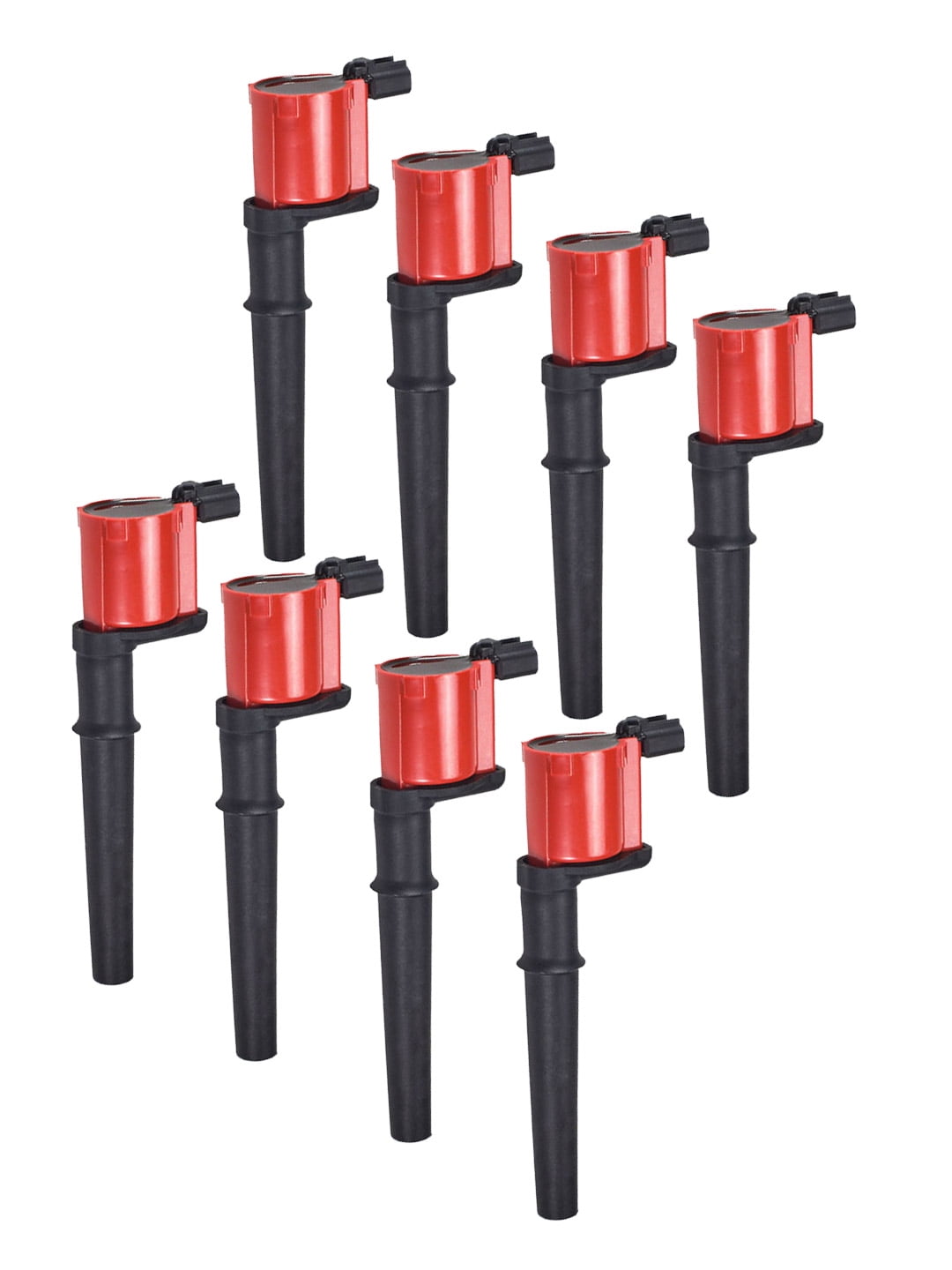 Set of 8 Red Ignition Coils Compatible with 2005-2006 Ford GT V8 5.4L 2007-2012 Ford Mustang V8 5.4L 1999-2004 Lincoln Navigator V8 5.4L Replacement for UF191 C1141