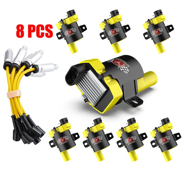 Set of 8 UF262 Ignition Coils & Spark Plug Wire Compatible with Chevy