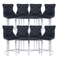 thumbnail image 1 of Set of 8 Upholstered Soft Backrest Cushions Chairs, 26" Counter Height Dining Chairs with Button Back Rivet Trim Dining Chair, for Living Room, Kitchen, Dining Room, Reading Room, 1 of 13