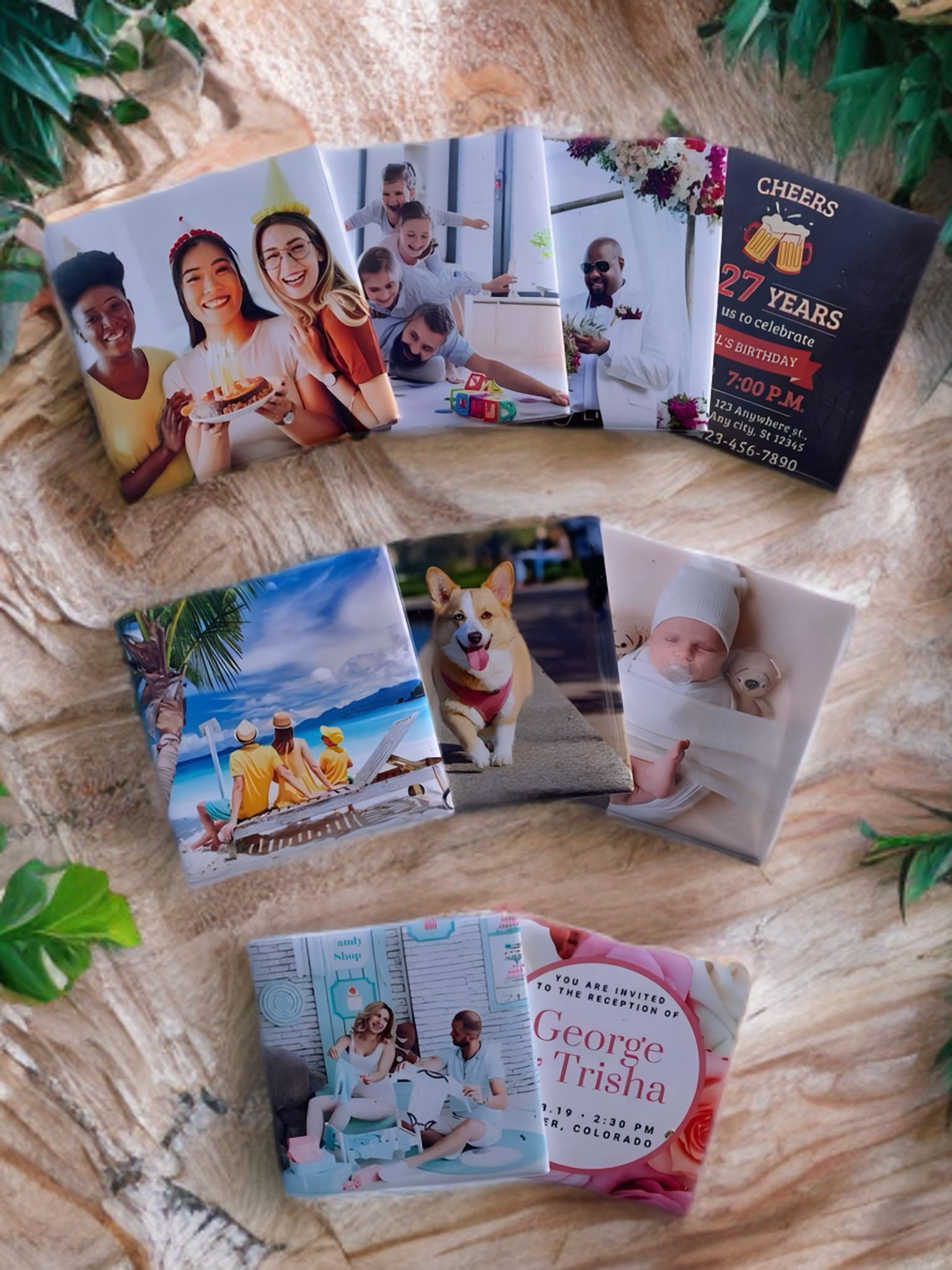 Set of 9 Custom Photo Magnets, Personalized Gifts, Holiday Keepsakes, Personalized Refrigerator Magnets, Birthday Favors, Baby Shower Favors, Wedding Favors, Branding, Newborn Keepsakes, 2"x2"
