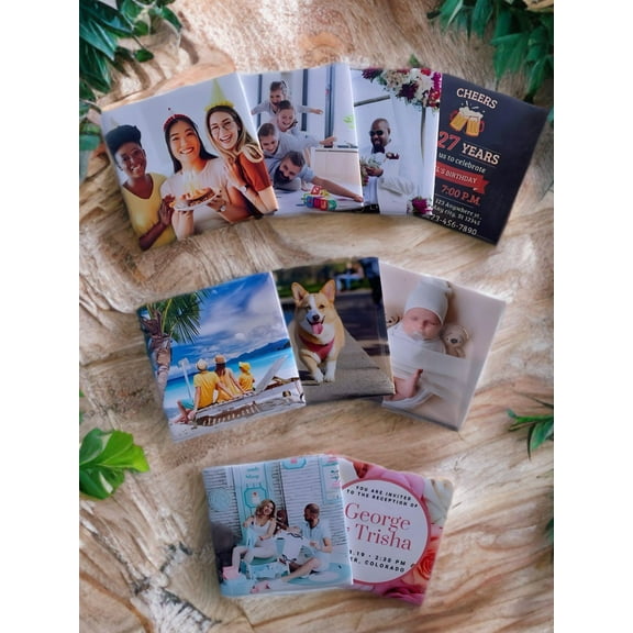 Set of 9 Custom Photo Magnets, Personalized Gifts, Holiday Keepsakes, Personalized Refrigerator Magnets, Birthday Favors, Baby Shower Favors, Wedding Favors, Branding, Newborn Keepsakes, 2"x2"